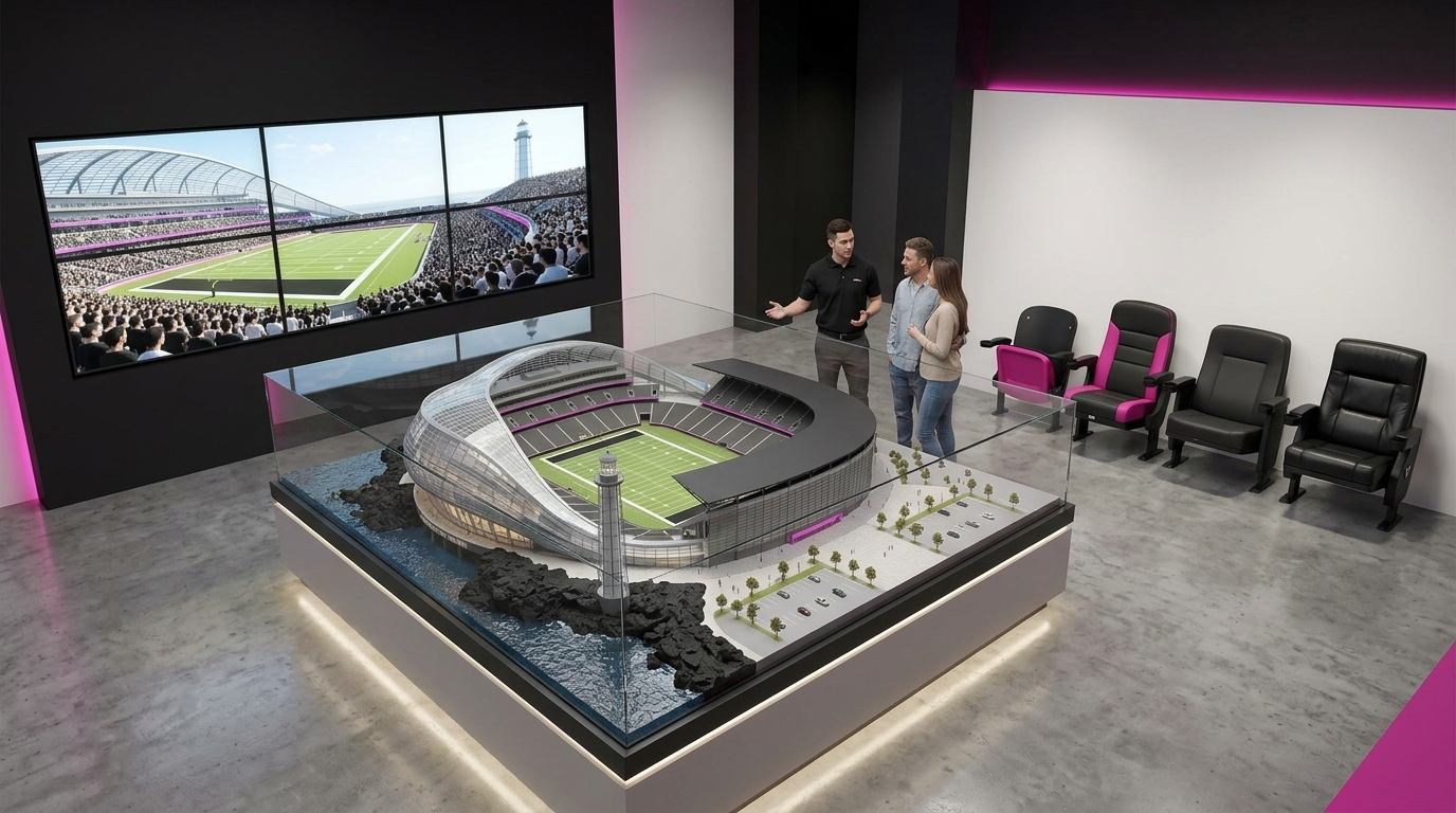 The Preview Sales Center for the New Rockbeach Stadium